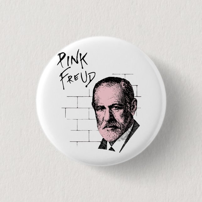 Pink Freud Sigmund Freud Pinback Button (Front)