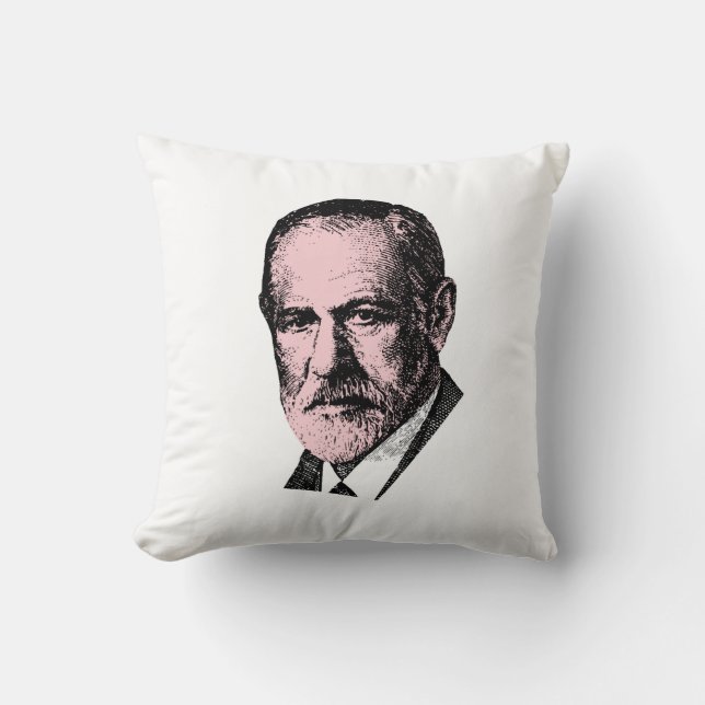 Pink Freud Sigmund Freud Throw Pillow (Front)