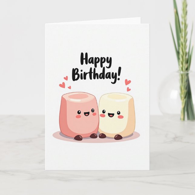 Pink Friends Birthday Card (Front)