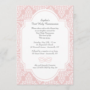 Pink Frill Religious Invitation