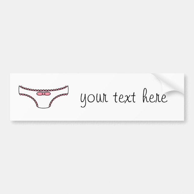 Pink Frilly Panties Bumper Sticker (Front)