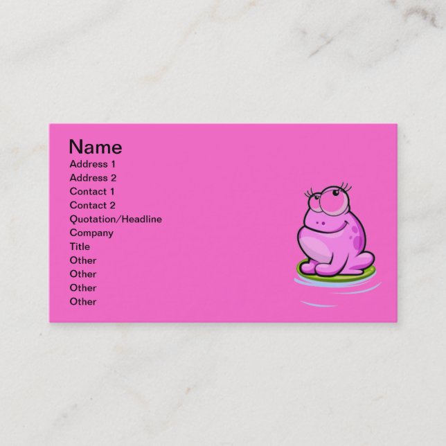 Pink Frog Business Card (Front)