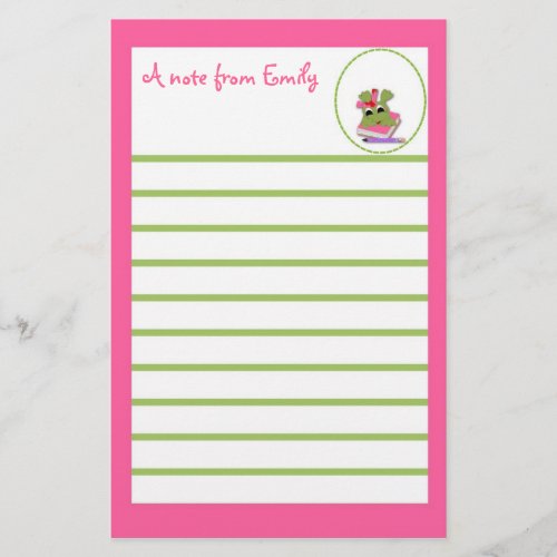 Pink Frog Note Paper