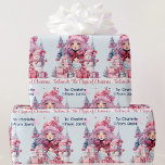 Pink From Santa Girl's Name Snowman Christmas Wrapping Paper<br><div class="desc">Little Girl's Name From Santa Sweet Christmas Wrapping Paper</div>