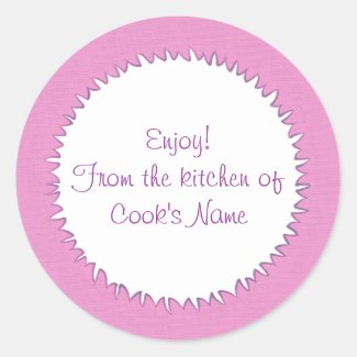 Pink From the Kitchen of Personalized Lid Stickers