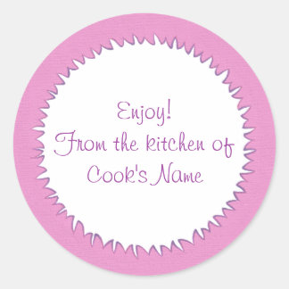 Pink From the Kitchen of Personalized Lid Stickers