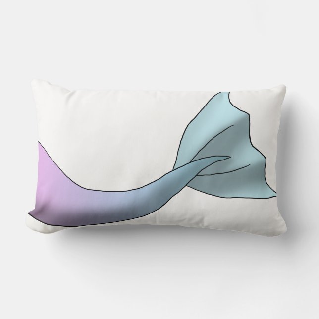 Pink/Frost Gradient Mermaid Tail Lumbar Pillow (Front)