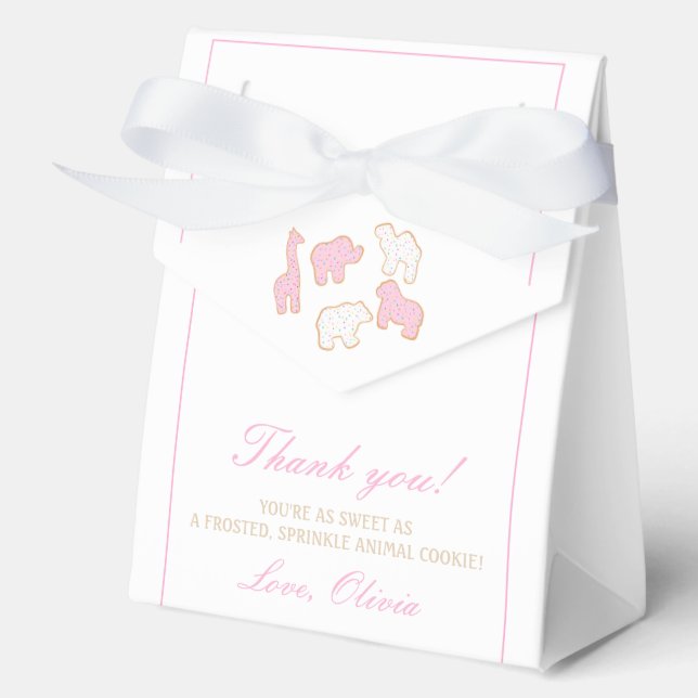 Pink Frosted Animal Cookie party party guest  Favor Boxes (Front)