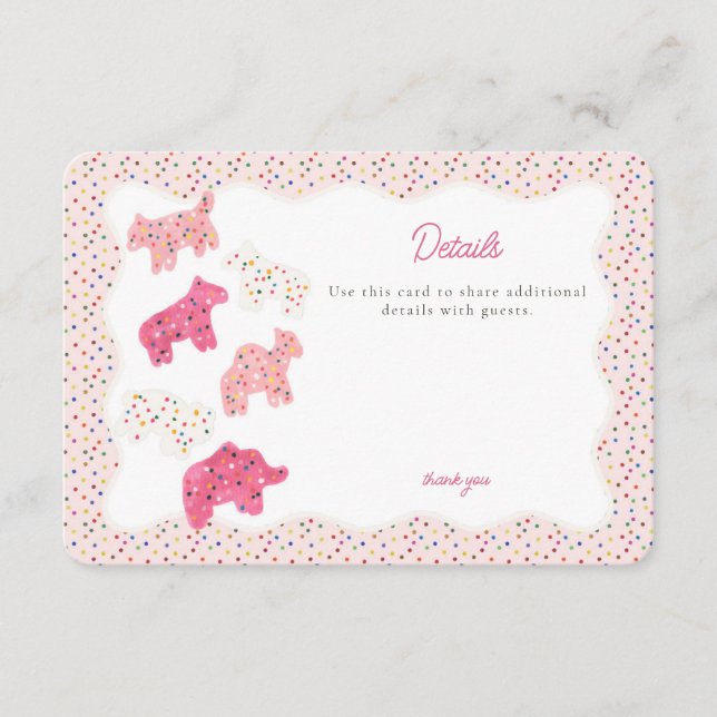 Pink Frosted Animal Cookies Details Insert (Front)