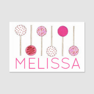 Pink Frosted Cake Pops Bakery Pastry Chef Name Tag