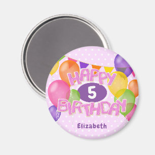 pink frosted cookies w balloons happy birthday magnet