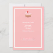 Pink Frosted Cupcake Sweet 16 Invitation (Back)