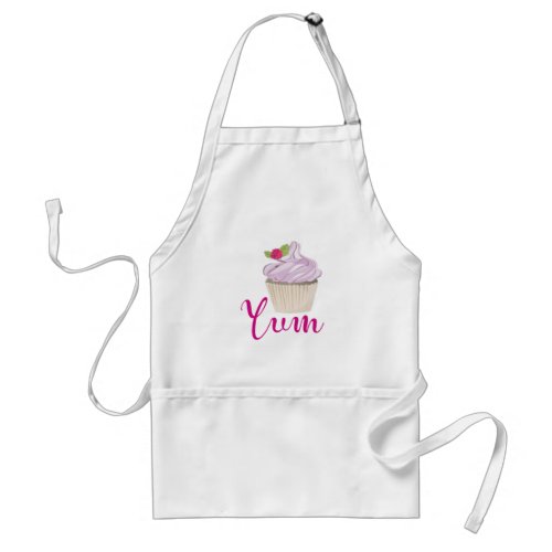 Pink Frosted Cupcake Yum Adult Apron
