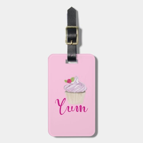 Pink Frosted Cupcake Yum Luggage Tag