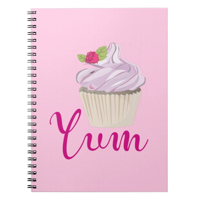 Pink Frosted Cupcake Yum! Notebook (Front)