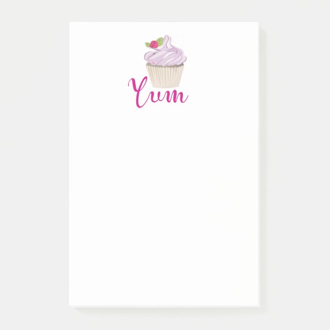 Pink Frosted Cupcake Yum! Post-it Notes (Front)