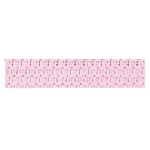 Pink Frosted Cupcake Yum Short Table Runner