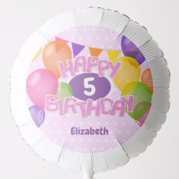 Pink Frosted Cutout Cookies Spell Happy Birthday Balloon by katz_d_zynes at Zazzle