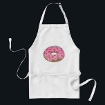 Pink Frosted Donut Doughnut Sprinkles Junk Food Adult Apron<br><div class="desc">Features an original marker illustration of a cake doughnut topped with pink frosting and sprinkles.
Lots of additional illustrations are also available from this shop. Don't see what you're looking for? Need help with customization? Contact Rebecca to have something designed just for you!</div>