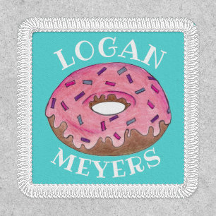 Pink Frosted Donut Doughnut Sprinkles Junk Food Patch