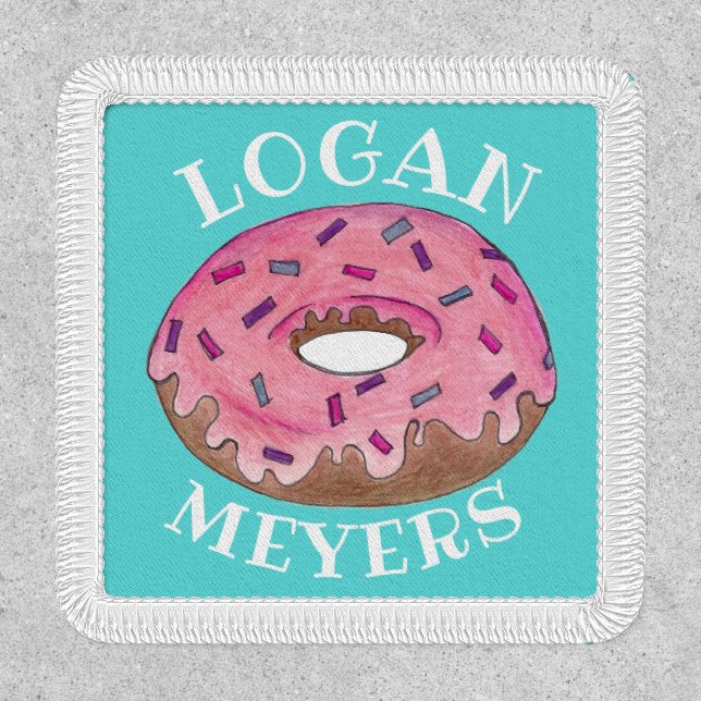 Pink Frosted Donut Doughnut Sprinkles Junk Food Patch (Front)