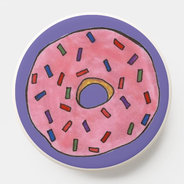 Pink Frosted Donut Doughnut Sprinkles Junk Food PopSocket (Popsocket)