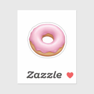 Pink Frosted Donut Emoji Art Sticker