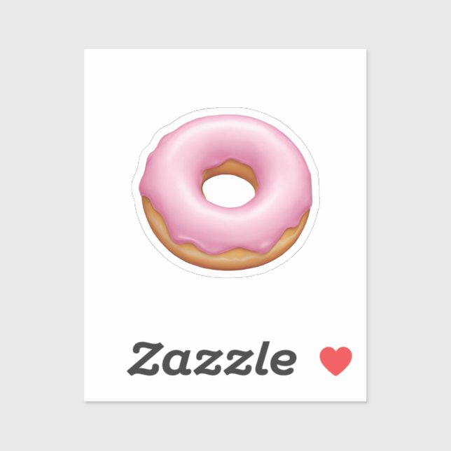 Pink Frosted Donut Emoji Art Sticker (Sheet)