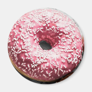 Pink Frosted Donut Fun Food Magnet
