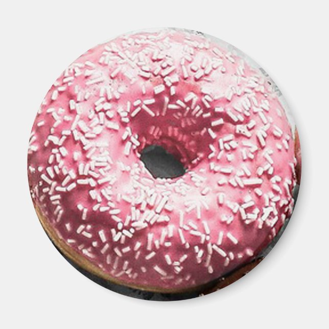 Pink Frosted Donut Fun Food Magnet (Front)