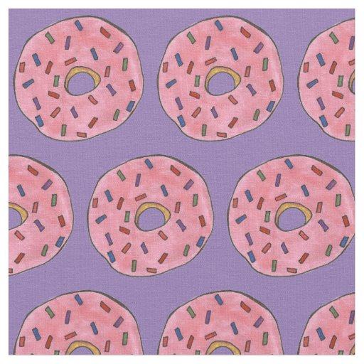Pink Frosted Donut Rainbow Sprinkles Donuts Food Fabric