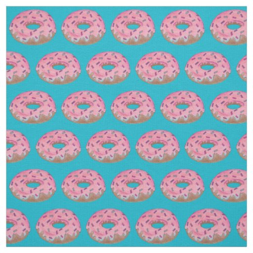 Pink Frosted Donut Sprinkles Doughnut Junk Food Fabric
