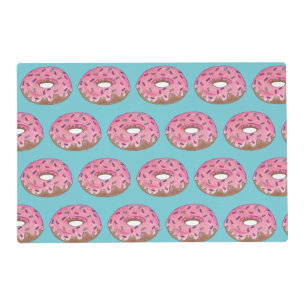 Pink Frosted Donut Sprinkles Doughnut Junk Food Placemat