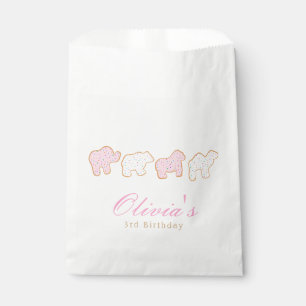 Pink Frosted sprinkle Animal Cookie birthday guest Favor Bag