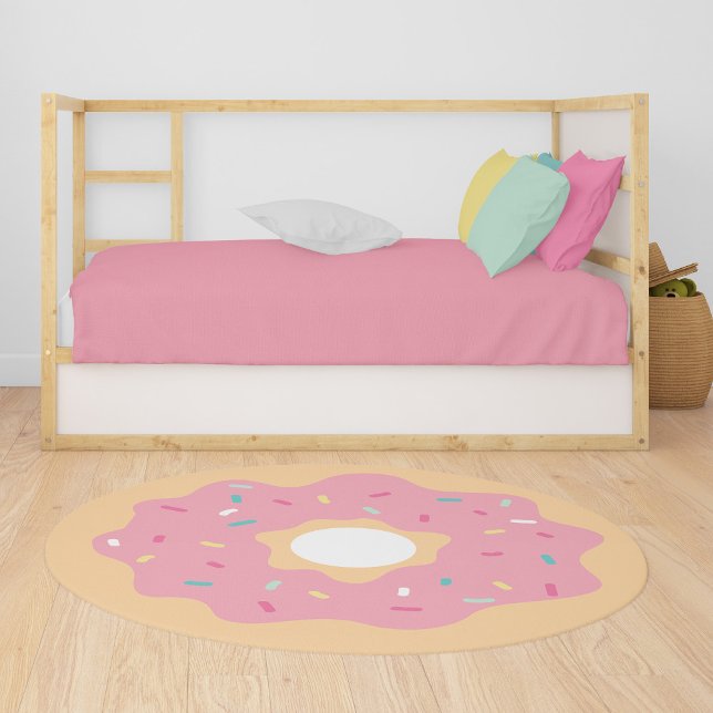 Pink Frosted Sprinkles Doughnut  Rug (Creator Uploaded)