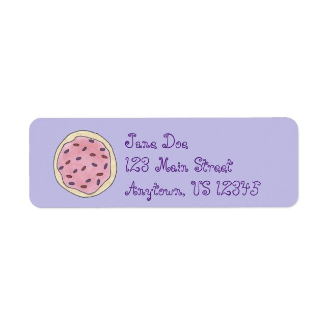 Pink Frosted Sugar Cookie w/ Sprinkles Food Labels (Front)