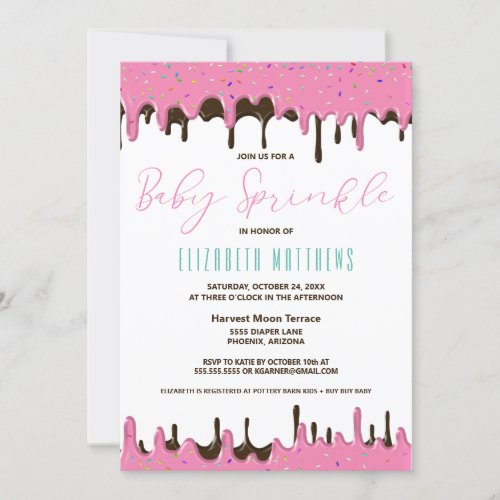 Pink Frosting Baby Sprinkle Invitation