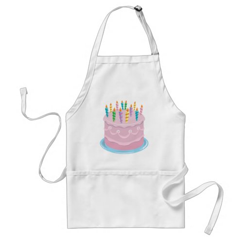 Pink Frosting Bakery_style Birthday Cake Adult Apron