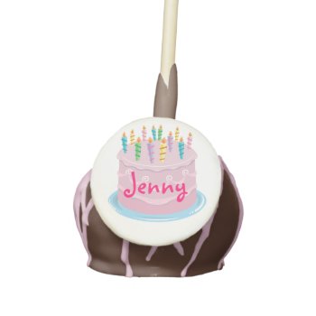 Pink Frosting Bakery-style Birthday_personalized Cake Pops by UCanSayThatAgain at Zazzle