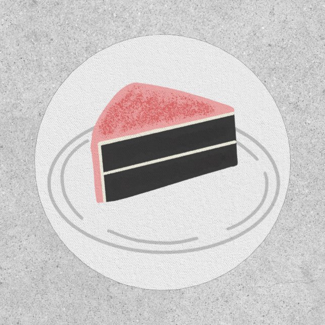 Pink Frosting Chocolate Cake Slice For Bakers Patch (Front)