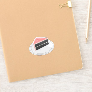 Pink Frosting Chocolate Cake Slice For Bakers Sticker