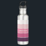Pink Frosting Color Block Personalized Name Stainless Steel Water Bottle<br><div class="desc">This colorful and modern design features a color-block pattern in pink and purple hues with your personalized name #waterbottles #drinkware #personalizedgifts</div>