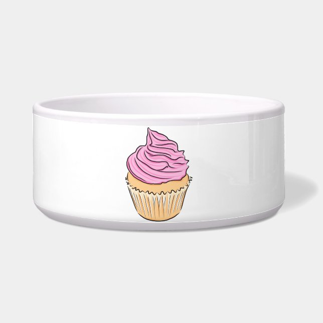 Pink Frosting Cupcake Yummy Birthday Party Cupcake Bowl (Front)