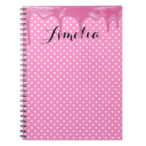 Pink Frosting on Polka Dots Notebook