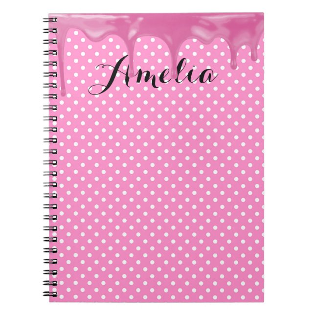 Pink Frosting on Polka Dots Notebook (Front)