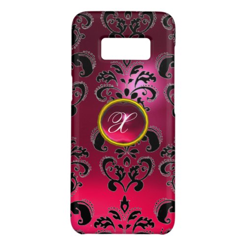 PINK FUCHSIA BLACK DAMASK GEMSTONE MONOGRAM Case_Mate SAMSUNG GALAXY S8 CASE