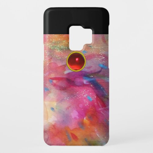 PINK FUCHSIA BLUE ABSTRACT Red Ruby Gemstone Case_Mate Samsung Galaxy S9 Case