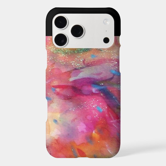 PINK FUCHSIA BLUE ABSTRACT Red Ruby Gemstone Iphone Case (Back)