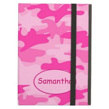 Pink Fuchsia Camo Camouflage Name Personalized Case For iPad Air