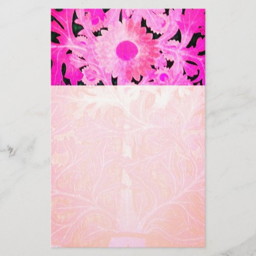 PINK FUCHSIA DAISY MARGUERITE Floral Stationery